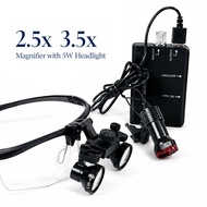 2.5 times/3.5 times magnifying glass for inspection, 320-420mm magnifying glass with 5W headlight