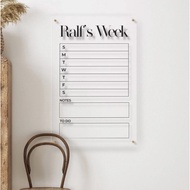 Daily Planner Acrylic Weekly Planner Table Schedule Acrylic Schedule