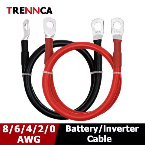 Solar Battery Cable 8 6 4 2 0 AWG Power Extension Cable Tinned Copper Automotive Connection Wire 20C