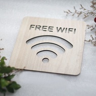 Free Wifi Wooden Wall Board TW04 - Wifi Password Signboard for Cafe - Restaurant - Spa - Homestay
