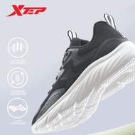 XTEP Men Running Shoes Black Lightweight Mesh Support Breathable Rebound Wear-Resistant