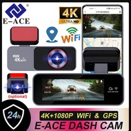 E-ACE Dash Cam For Cars 4k, 2160P Dash Camera For Cars, 4K Dash Cam Front And Rear 1080P, Car Access