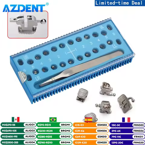 24pcs/Box AZDENT Dental Orthodontic Brackets Passive Self-Ligating Brace Roth 0.022 Hooks 3 4 5 with