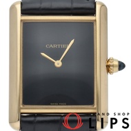 นาฬิกา Cartier Tank Louis Cartier LM ระบบไขลานมือสอง รุ่น WGTA0091 ตัวเรือนทองคำ 18K ตัวเรือนหนังสีด