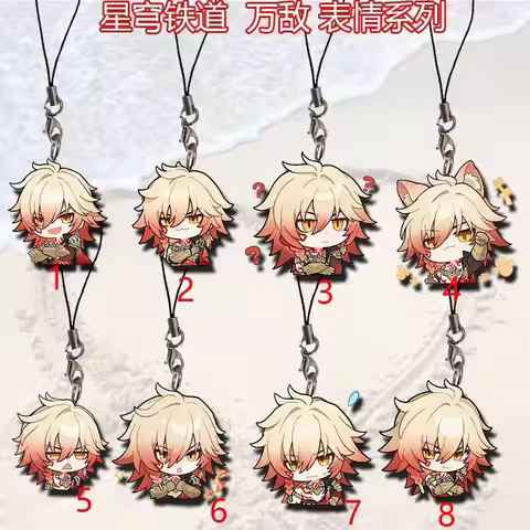 Hot Honkai:Star Rail Mydei Metal Acrylic Expression Cellphone Strap Lanyards For Mobile Phone Case K