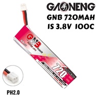 Gaoneng GNB 3.8HV 720mAh 100C 1S Lipo Battery with PH2.0 Plug GNB720/100-1S