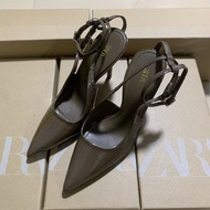 ZA Spring And Summer Pointed High Heels Brown Womens Simple Thin Heels Fashionable Buckles Womens Sa