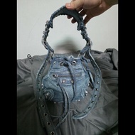 [全新]Balenciaga 巴黎世家 Le cagole 牛仔鉚釘水桶包
