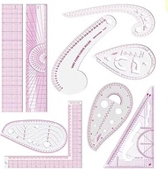 TENBOR French Curve Ruler, Metric Sewing Ruler, Clear Plastic Pattern Sewing Rulers Set for Designer