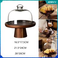 [Wishshopeljj] Wooden Cake Stand Clear Dessert Stand Cake Dome Multifunctional Dried