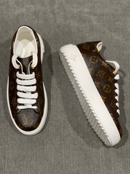 Sepatu Lv Louis Vuitton Time Out Monogram Sneaker Asli Ori Authentic