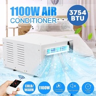 1100W Air Conditioner Cooling and Heating Mobile Mini Desktop Air Conditioner for Dormitory 220V Cold/Hot 24H Timer with Remote Control Portable Aircon Cooling Air Cooler Fan