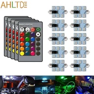10Pcs RGB Car Roof Trunk Wedges Led Bulb C5w 5050 6Smd 31Mm 36Mm Festoon Dome Door Light Remote