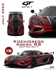GT Spirit gts931 1/18 ミニカー レジン プロポーションモデル 2017年モデル ケーニグセグ KOENIGSEGG - AGERA RS 2017 RED MET BLACK C