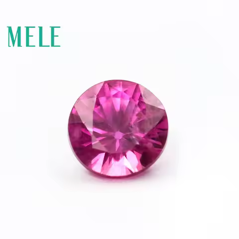 MELE Natural Red Ruby Loose Gemstone for Jewelry DIY Making,3.6mm 0.23ct Round Cut Pigeon Blood Lost