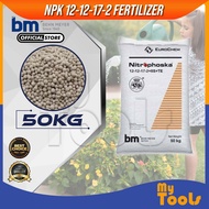 Mytools Fertilizer Nitrophoska Blue BEHN MEYER 12-12-17-2 (50KG) Baja Buah Cap Singa Kuda 50KG