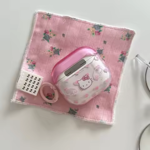 Love Heart Earphone Case For Airpods 4 1 2 3 Pro 2 Cute Cartoon Sanrio Hello Kitty Wireless Bluetoot