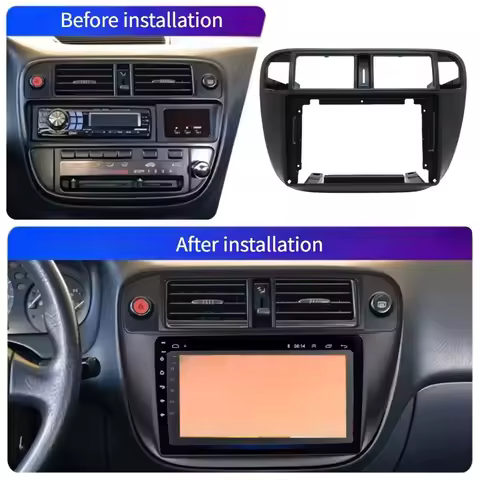For Honda Civic EJ/EK/EM 1995-2001 Radio Panel 9 inch Car Fascia Radio Panel Dash Kit Install Adapte