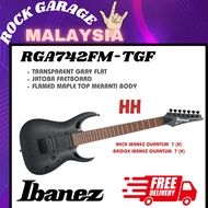 Ibanez RGA742FM-TGF 7-String Electric Guitar, Transparent Gray Flat ( RGA742FM TGF / RGA742FMTGF )