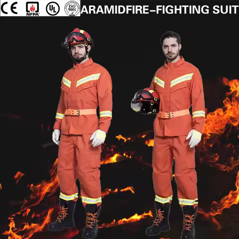 Europe Standard Firefighting Suit Workwear Clothing For Fireman Heat Retardant Fire Resistant Protec