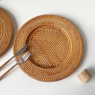 Vietnam Autumn Rattan Hand-Woven Heat Insulation Pad Premium Hotel Restaurant Dessert Snack Decorati