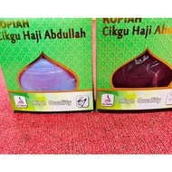 Kopiah ciKgu Haji Abdulah putih /hitam 100% kain Tebal Original