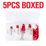 14PCS/BOX Red Head Set 5/8.5/9/9/9cm Trolling Soft Plastic Fishing Lure 3D Eyes Likelife Skin SwimBa