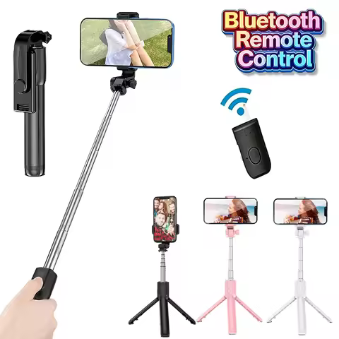 Portable Bluetooth Selfie Stick Mobile Tripod Holder With Remote Shutter Extendable Wireless Remote 