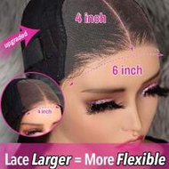 6x4 วิกผมบ๊อบตรงลูกไม้ด้านหน้าความคมชัดสูง HAIR Wear Go, สีธรรมชาติ, ความหนาแน่น 180%, วิกผมลูกไม้ปิ