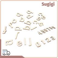 SUGIGMY 124Pcs Wood Letter Chips, Wood color 4cm Wooden Craft Pieces, Small Wood DIY Wood Letters Cr