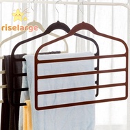 [RiseLargeS] 5 Layers Pants Rack Closet Space Saving Non-slip Pants Hanger Multi-functional Jeans Trouser Ties Scarves Space Saver Storage new