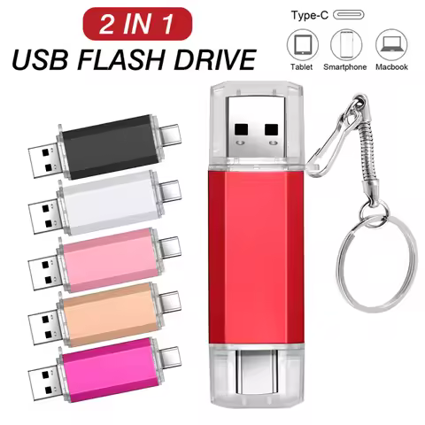 Top Quality Usb Flash Drives 128GB 64GB Pen Drive real capacity Pendrive 8GB Type-c 2 IN 1 Memoria U