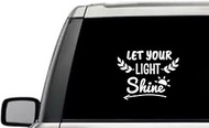 Let Your Light Shine Sun Arrows Patel Leaf Motivational Inspirational Relationship Quote Window Laptop Vinyl Decal Decor Mirror Wall Bathroom Bumper Stickers for Car 5.5” Inch