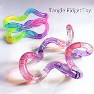 Creative Color Rainbow Crystal Tangle Fidget Toy Transparent Multicolor Stress Relief Kids Focus Tra