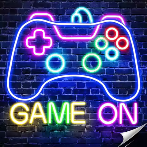 Gamer Neon Sign for Game on Neon LED Sign for Gamer Wall Decor Gaming Neon Light Sign for Teen Bedro