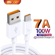Mione 7A Type C Cable Super Fast Charging Cable 100W USB Type C Quick Charge Data Charger Cable Wire