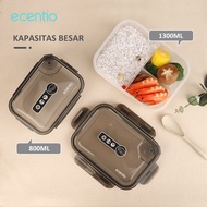 Ecentio Lunch Box 3-piece 1300ml BPA FREE+Spoon Lunch Box Anti-Spill Tupperware