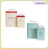 [Perfeclan4] 2Pcs Kitchen Canisters Jars Modern Tins Storage Bread Bin Bread Storage Container for Pantry Countertop Flour