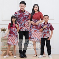 Family Couple Outfit Father Mother Child Short Sleeve Batik Dress Modern Batik Top Family Set Clothe