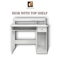 *READY STOCK* MR.RTA Study Desk with Top Shelves/Writing Table/Meja Belajar/Wood Table/Drawer Table/Meja Laci