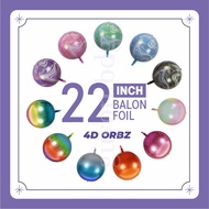 22 INCH MARBLE GRADIENT FOIL BALLOONS 4D BALLS - 4D FOIL BALLOONS ORBZ - 4D FOIL BALLOONS MYLAR BALL