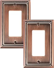 2-Pack Decorator Outlet Cover Plate, Decorative Switch Plates and Outlet Covers, Antique Copper Meta