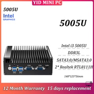 MINI PC Intel i3 5005U DDR3L 1333MHz 1*SATA3.0 1*MSATA3.0 2*COM RS232 2* Realtek RTL8111H RJ45