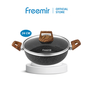 (BEST SELLER) freemir Wajan/Panci 24/20cm Hitam Panci Anti Lengket Casserole Pan Non Stick Peralatan