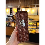 Starbucks 25 Anniversary Copper Rhinestone
