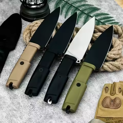 Professional-level Tactical Knife with 8Cr13Mov Blade Forprene Handle Camping Portable Pocket Knife 