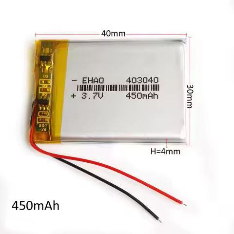 3.7V 450mAh Lithium Polymer LiPo Rechargeable Battery 403040 For Tachograph Car DVR Bluetooth speake