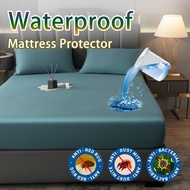 100 Waterproof Fitted BedSheet Soft Breathable Anti-Dustmite Premium Quality Anti-Bacterial Mattress Protector Single/Queen/King 5 Size
