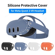 Silicone Protective Cover for Meta Quest 3 VR Headset VR Helmet Shell Skin Anti-scratch Case for Meta Quest 3 Accessories