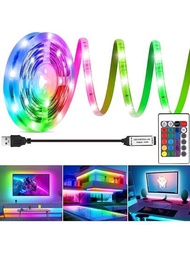 10英尺USB電視LED燈帶,RGB織帶燈光適用於電視背光,遊戲房間,戶外
